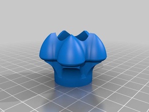 my customized smooth curvy star knob 3 parts 3d print model - Mito3D