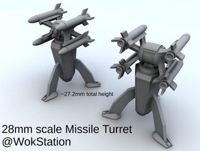 small missile turret 28mm scale toy game accessories 28mmscale gaslands miniature miniatures warhammer warhammer40k 40k wayfarer tactics 3d print model - Mito3D