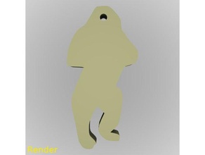 gorilla silhouette portachiavi i facile veloce 3d print model - Mito3D