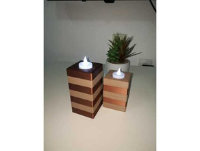 stripes candle holders household bronze tee wood pla 3d print model - Mito3D