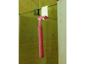 ladys razor mount bathroom accessories hook blade holder 3d print model - Mito3D