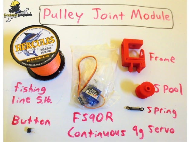 hobby servo poulie module de minuscules cnc collection la robotique pêche corde tige chaîne 3D print model - Mito3D