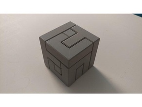 flat-faced puzzle cube Rätsel logo 3d print model - Mito3D