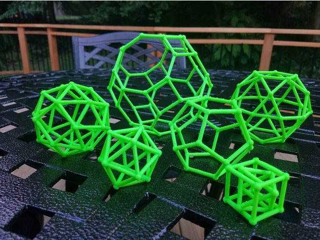 openscad-poliedros partes arquímedes sólido de la geometría matemáticas openscad biblioteca platónico 3D print model - Mito3D
