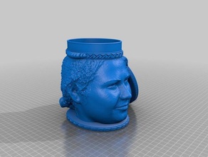 jar lid 2 3d printing cup cupholder holder girl girls head jars pencil pencilholder 3d print model - Mito3D