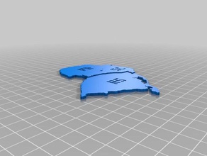 brazil map south region other 3d braille park 3d print model - Mito3D