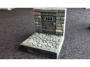 stone strongholds prison door playsets dnd tiles dungeons dragons miniature openforge openlock pathfinder roleplaying rpg tabletop toy wargaming warhammer 40k 3d print model - Mito3D