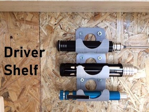 driver shelf tool holders boxes hex holder screwdriver wall hanger mount 3d print model - Mito3D