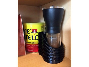 ceramic slim coffee grinder caddy - Organisation Kaffeemühle hario 3d print model - Mito3D