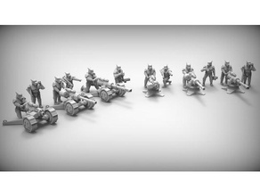 heavy weapons guard dogs 28mm resin models artillery imperial lascannon miniature soldier tabletop turret wargaming 3d print model - Mito3D