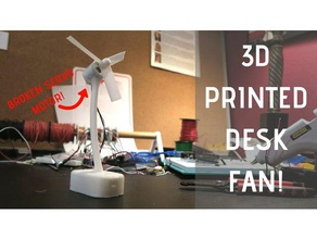 Schreibtisch-Ventilator aus kaputten servo 3d drucken 3d print model - Mito3D