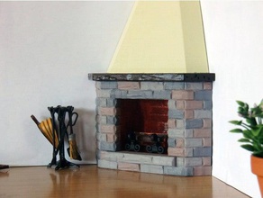 corner fireplace dollhouse 112 scale toy game accessories 3d print model - Mito3D