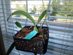 parametric orchid basket outdoor garden hanging planters pot plant planter 3d print model - Mito3D