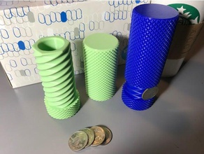 knurled twist container containers woo animated 3d print model - Mito3D