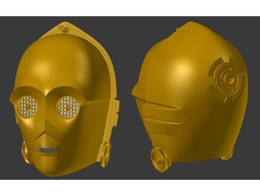 c3po head props 3d print model - Mito3D