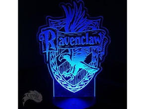 Ravenclaw hat house crest-led-Lampe-Platte 2d Kunst glowforge harrypotter harry potter lasercut laserengraver laser-cut laser-cutter 3d print model - Mito3D