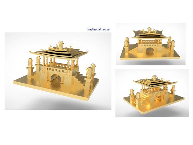 traditional house miniature toys games 3dmodeling 3d printer printing art decoration display figure korea architect 3D print model - Mito3D