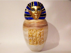 ancient egyptian canopic jar imsety sculptures hieroglyphs 3d print model - Mito3D