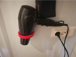hairdryer wall-holder bathroom bracket hair dryer mount wall hanger 3d print model - Mito3D
