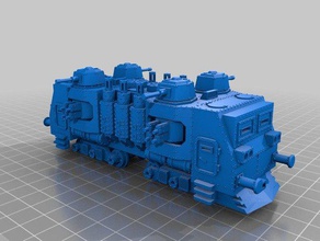warhammer 40k armored train loco 18 mm scale 187 ho gauge motor mechanical toys 3d print model - Mito3D