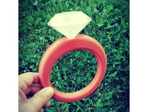 anillo de diamante la joyería compromiso regalo niña esposa 3d print model - Mito3D