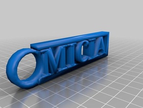 micia llavero con el nombre de la etiqueta moda 3d print model - Mito3D