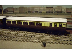 scale clerestory roof old farish coaches vehicles model train 3d print model - Mito3D