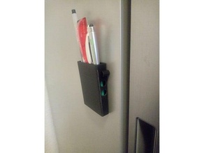 magnetic pen holder fridge containers kitchen pensil 3d print model - Mito3D