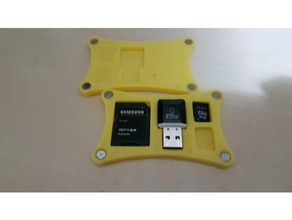 sd usb adapter magnetic case organization box micro card holder rare earth 3d print model - Mito3D