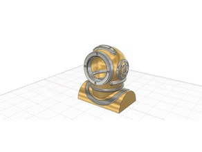tampa da lâmpada capacete de mergulho A impressão 3d bronze titular 3d print model - Mito3D