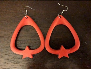 triangle hoop star earrings earring 3d print model - Mito3D