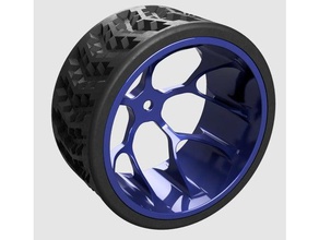 r c wheels tires vehicles 12mm hex flexible radio control tire wheel 3d print model - Mito3D