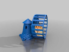 gold hamster wheel - windmill holland pets 3d print model - Mito3D