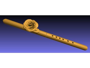 rose fetishfigurehead native-american-style de la flûte musique fleur natif américain nature navajo le vent 3d print model - Mito3D
