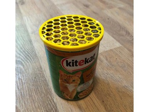gato hierba plantador de la lata tapa las mascotas a los gatos upcycling 3d print model - Mito3D