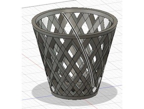 cortar la cesta de olla 3d impresión patrón titular un lápiz cubo basura papelera 3d print model - Mito3D