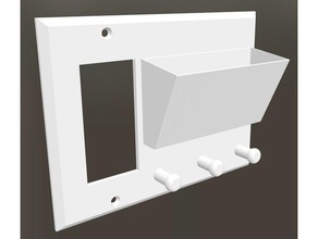 duvar anahtar askısı kart tutucu plaka ev kapak keyhanger hayır ışık anahtarı lightswitch wallplate wallplug kapağı tak 3d print model - Mito3D