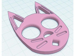 auto defensa gato llavero bigotes llenos llaveros kitty 3d print model - Mito3D