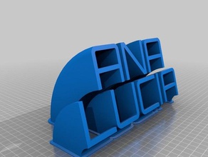 my customized sweeping 2-line name plate ana lucia office 3d print model - Mito3D