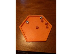 hexagonal dice tray myth flame 3d print model - Mito3D