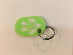 turtle keyfob keychains 3d keychain keyring keyrings pendant tag key chain sea turtles 3d print model - Mito3D