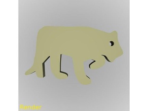 tiger silhouette portachiavi i facile veloce 3d print model - Mito3D