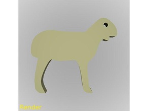 lamb silhouette key chain keychains easy fast sheep 3d print model - Mito3D