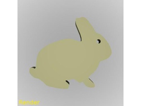 bunny rabbit silhouette key chain keychains easy fast 3d print model - Mito3D