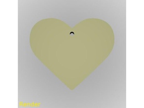 silueta de corazón llavero llaveros fácil rápido 3d print model - Mito3D