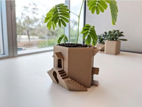 villa con torre serbatoio di acqua vaso i contenitori architettura castello fiori piante grasse 3d print model - Mito3D