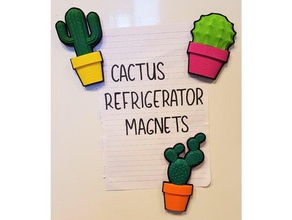 cactus magneti da frigorifero arredamento multicolor pot 3d print model - Mito3D