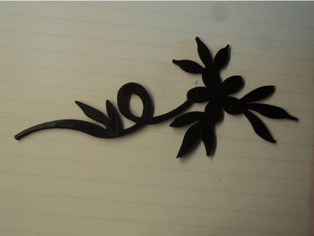 flower plant pendant medium 2d art tag template vine 3D print model - Mito3D