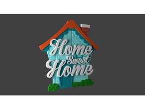 home sweet sign art blender decoration housing wall 3d print model - Mito3D
