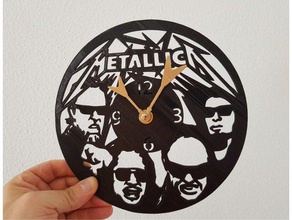 reloj de metallica art 3dlito el rock la pared 3d print model - Mito3D